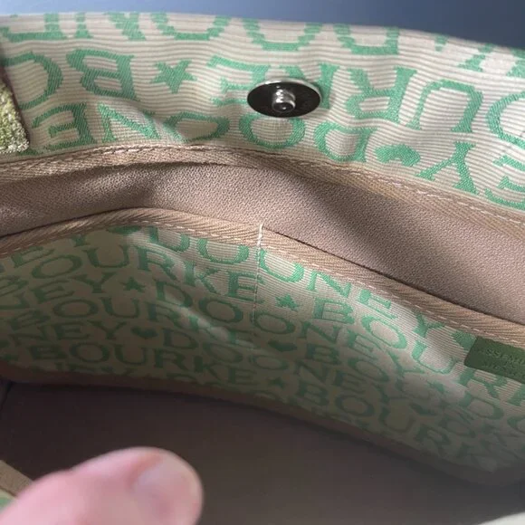 Dooney & Bourke Satchel - Tote - Shoulder Bag In Green & Cream - Picture 6 of 7